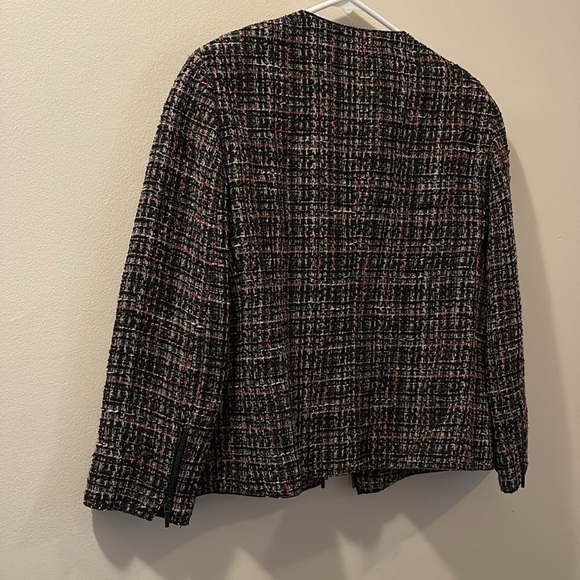 Akris Punto - Bergdorf Goodman - Black and Red Blazer with Tweed Texture - Sz 10 - Picture 7 of 8